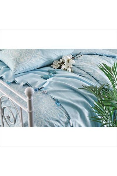 Taç Set cuvertură dublă Sarına Blue Pique - V1