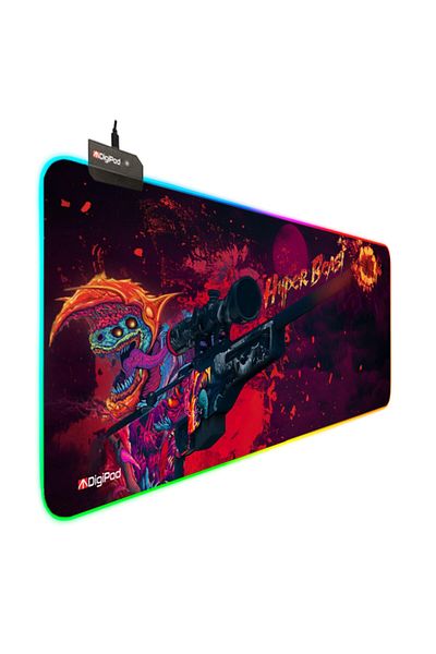 Digipod لوحة ماوس ألعاب RGB مقاس 90x40 Xxl لوحة ماوس ألعاب كبيرة مضادة للانزلاق بقاعدة 4 مم