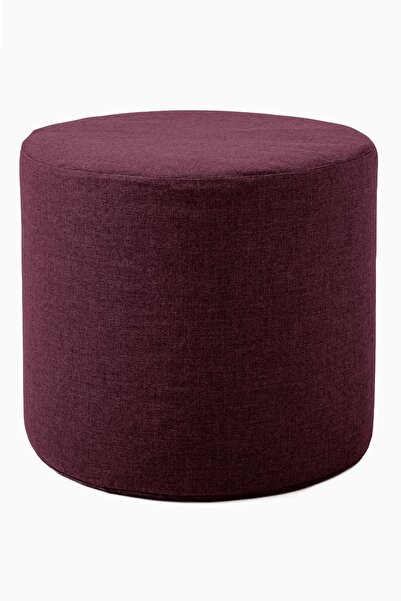Modabilya Yorna Bordo Keten Puf