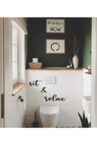 HTS TASARIM Sit & Relax Dekoratif Banyo Duvar Yazısı