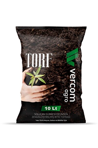Vercom Agro Yüksek Kalite Ithal Torf, Pomza, Leonardit, Solucan Gübresi Katkılı Özel Karışım 10 Lt