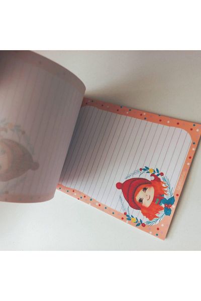 Fatofotofan الشتاء فتاة ملاحظة حامل Memopad