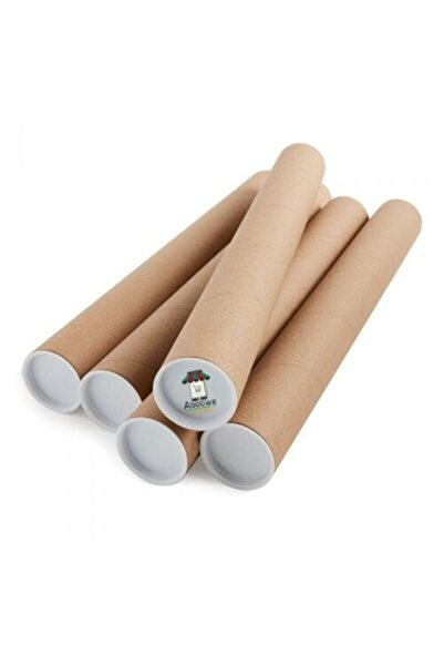 ABOOWE Postüp Kapaklı Silindir Kutu Rulo Gönderi Tüpü 5 Cm X 50 Cm 5 Adet