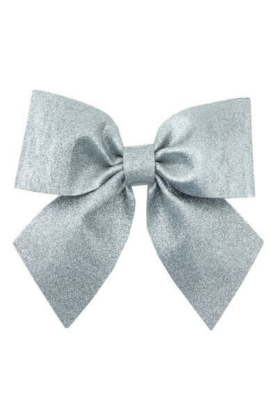 Happyland زخرفة القوس الفضي للعام الجديد 30 سم