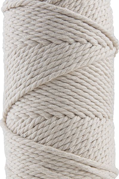 SENSY Premium 3 Twist Cotton Macrame Rope 3mm Three Twist Scanned Macrame Rope Rope 500 (2X250 GRAM) Ecru