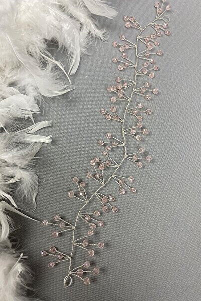 Mutlu Tasarım Прахнорозови кристални аксесоари за коса за булки