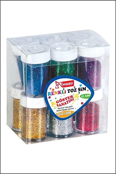 Mikro Renkli Toz Sim Tuzluklu 12'li Karışık Renk Paket