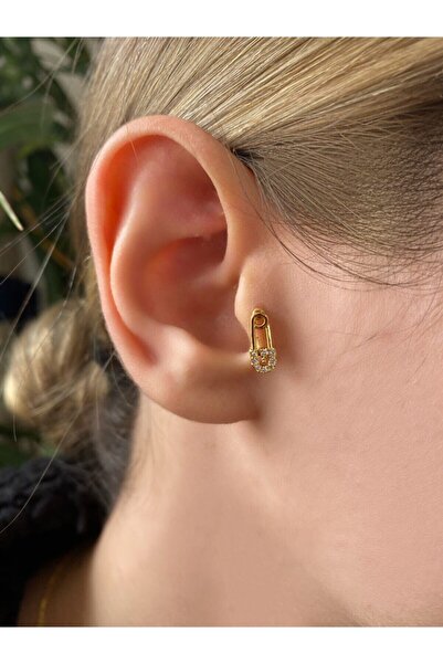 Okkostore Kadın Gold Rengi Cerrahi Çelik Çengelli Iğne Tragus Kıkırdak Piercing 6mm