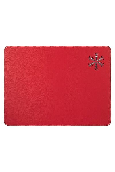ASENA DESİGN American Service Leather Snowflake Christmas Red 12 Pieces