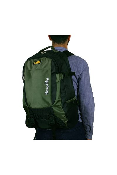 Strong Bag Μαύρο μεγάλου μεγέθους σακίδιο πλάτης Mountaineer 7-18,4 ιντσών με θήκη φορητού υπολογιστή