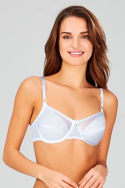 Kom Stringed Plus Size Gathering White σουτιέν Νέα σεζόν