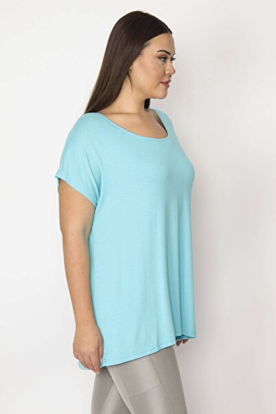 Şans Bluză cu mânecă joasă, cu dungi albastre, pentru femei 65N30011