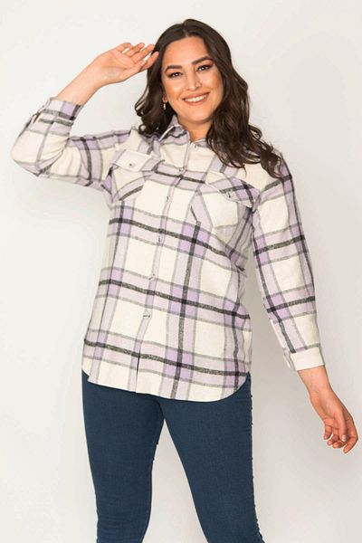 Şans Plus Size Shirt - Ecru - Relaxed fit