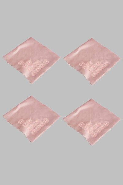 ÇİDEM'S Iğne Oyası 4lü Saten Bohça - Pudra 4lu