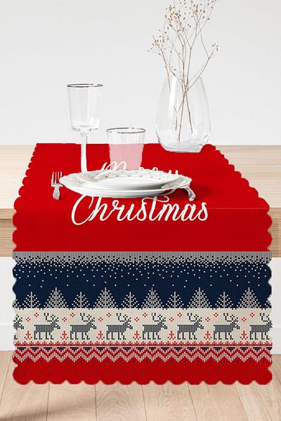 Realhomes Cross Stitch Pattern Christmas Theme Digital Printed Special Design Runner