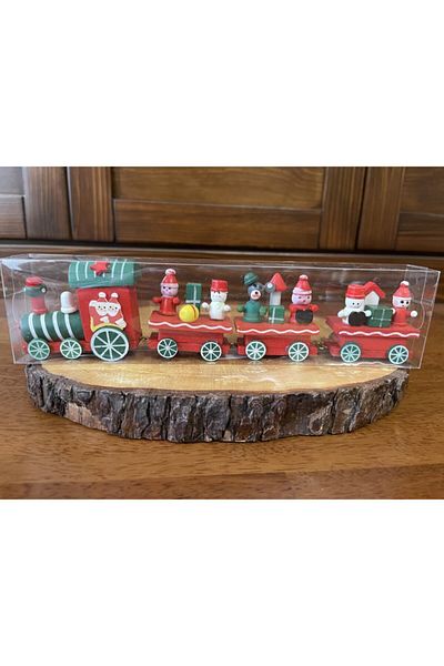 Cold Easy Wooden Christmas Train Ornament Christmas Decoration Snowman Teddy Bear Train