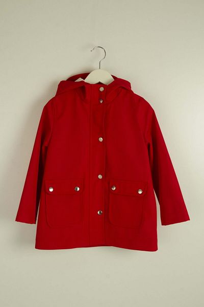 Aslı Türkoğlu Red Plain Pocket Children's Raincoat