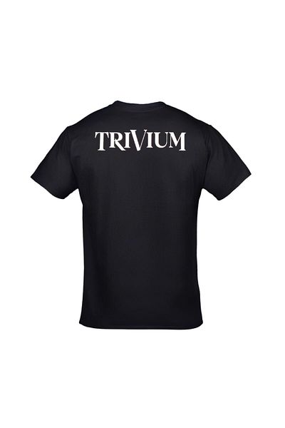 Orijin Tekstil Trivium In The Court Of The Dragon Album Front Back Printed Unisex Black T-shirt