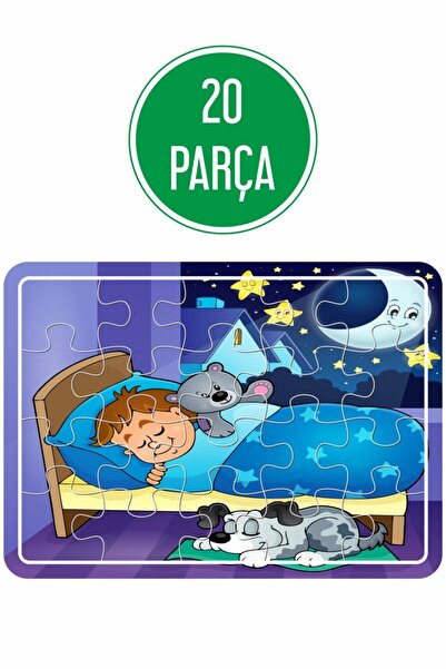 LİPYOS Parkta Oyun, Kışın Kar, Uyku Vakti, Denizde Oyun 4'lü Ahşap Puzzle Set