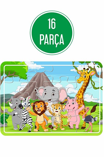 LİPYOS Sevimli Korsanlar, Dinazorlar, Sevimli Hayvanlar, At Arabası 4'lü Ahşap Puzzle Set