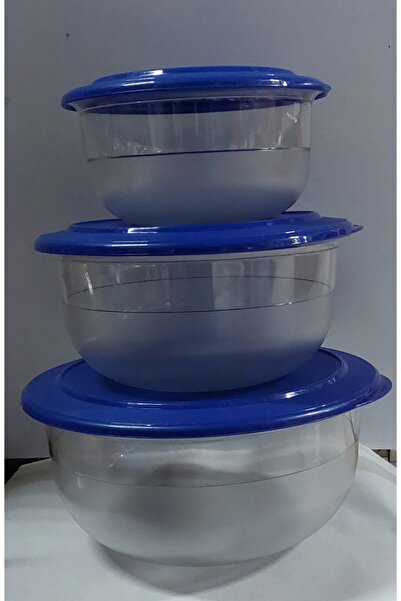 Tupperware Kristalin Lacivert Kapak Üçlü Set Orjinal Ürün Ücretsiz Kargo