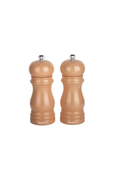 ultraform New Wooden Pepper And Salt Mill Set 14 Cm Pink New