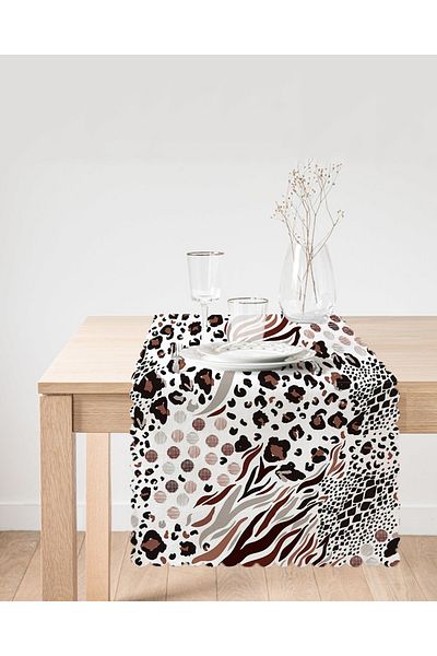 Realhomes Alergăr modern cu model Ikat imprimat leopard
