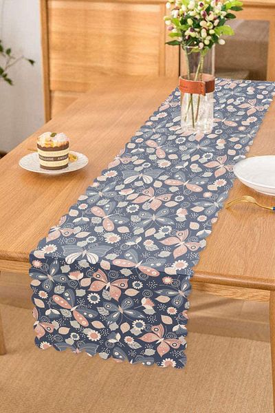 Realhomes Alergăr decorativ cu imprimare digitală cu motiv fluture colorat