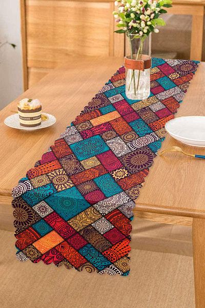 Realhomes Alergăr decorativ cu design special cu modele geometrice etnice