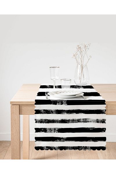 Realhomes Alergăr modern decorativ cu motiv în dungi negre