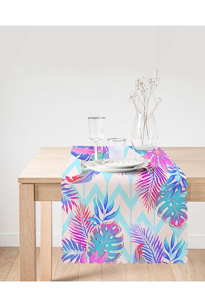 Realhomes Pulbere Fundal Geometric Frunze de Palmier Design Special Modern Runner