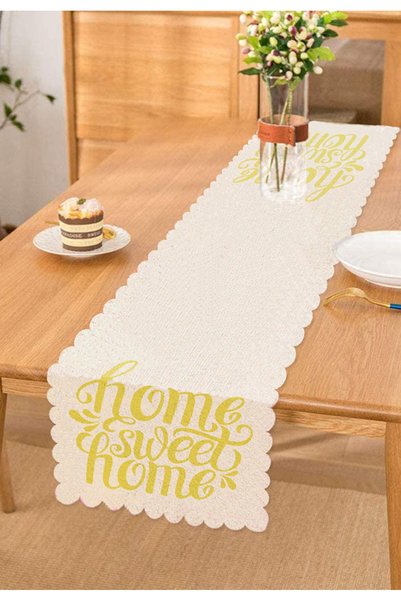 Realhomes Žuti dekorativni trkač "Home Sweet Home"