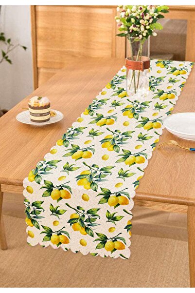 Realhomes عداء ديكور ثلاثي الأبعاد بنمط الليمون على خلفية بيضاء