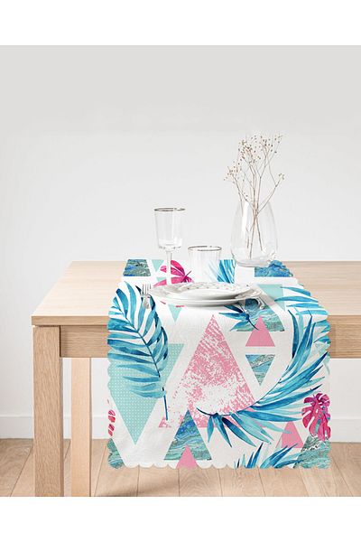 Realhomes Alergăr decorativ în forme geometrice cu model de palmier