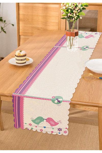 Realhomes Ψηφιακό τυπωμένο δρομέας Pink Blue Birds