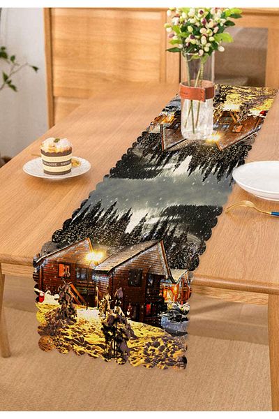 Realhomes Winter Landscape Αυθεντικό θεματικό ψηφιακό τυπωμένο διακοσμητικό δρομέα