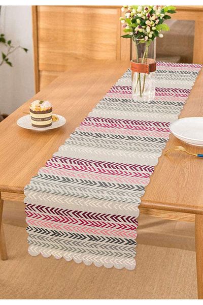 Realhomes Alergăr cu pernă imprimată digital cu motiv în zig-zag colorat