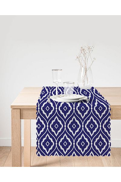 Realhomes Alergăr cu design special imprimat digital cu motiv etnic albastru modern
