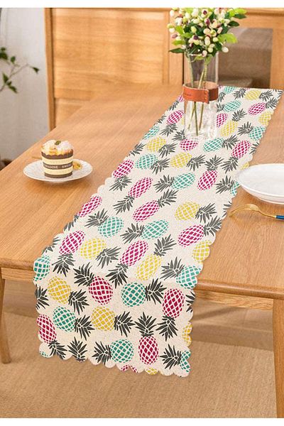 Realhomes Alergăr imprimat digital cu model de ananas colorat