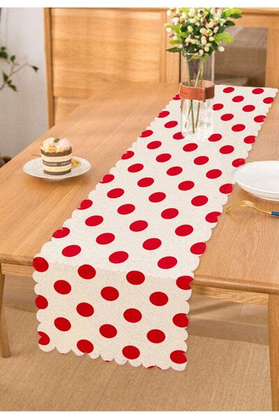 Realhomes Red Polka Dot Digital Printed Decorative Runner