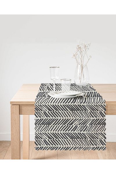 Realhomes Alergăr modern imprimat digital cu model alb-negru