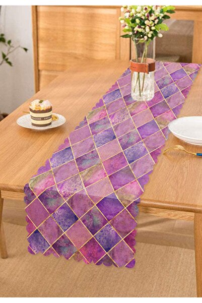 Realhomes Geometrik Açık Pudra Renkli Modern Runner