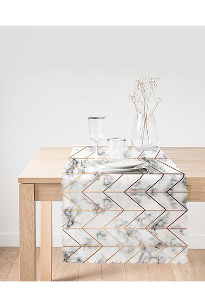 Realhomes Alergăr modern cu design special, cu fundal de marmură și model geometric