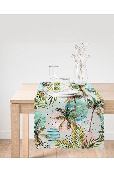 Realhomes Livense Palm Drawing Decorative Runner