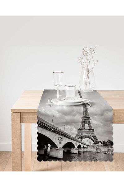 Realhomes Alergăr decorativ cu imprimare digitală Turnul Eiffel