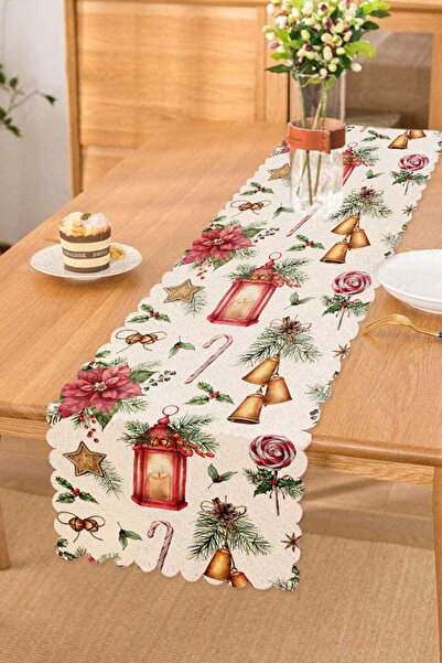 Realhomes Şamdan Tasarımlı Yılbaşı Konseptli Dijital Baskılı Modern Runner