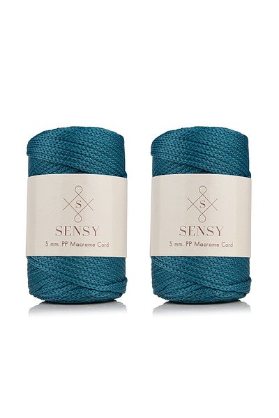 SENSY Premium Polyester Macrame Rope 5 Mm Pp Cord Set of 2 Petrol Blue Rope, Macrame, Pad, Bag Rope