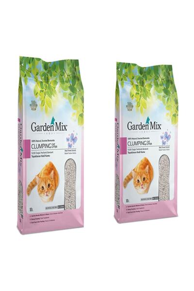 Gardenmix Bentonit Bebek Pudrası İnce Kedi Kumu 10 lt 2'li Paket
