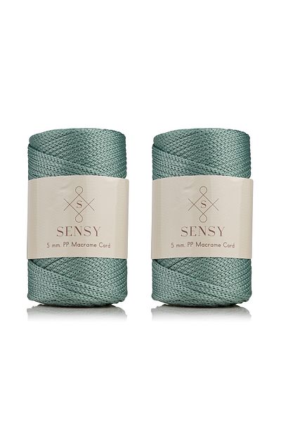 SENSY Premium Polyester Macrame Rope 5 Mm Pp Cord Set of 2 Sage, Jumbo Rope, Macrame, watering can, bag rope