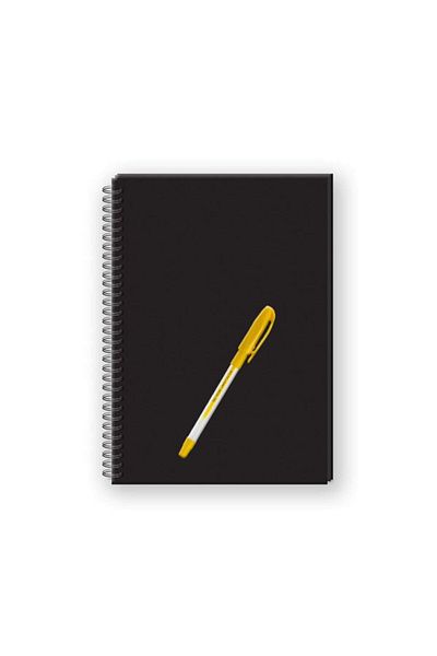 Four Kids Black Leaf Spiral Notebook 40 Sheets 80 Pages And Gold Glitter Party Pen